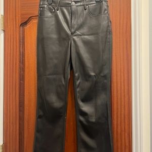 NWT Zara black leather flare pants